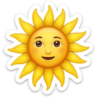 sun whitout face sticker