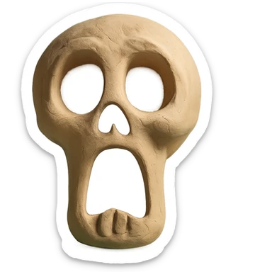 shocked skull sticker
