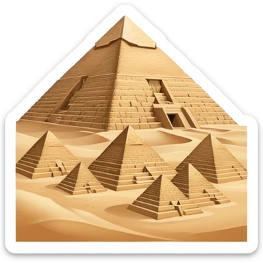 Egyptian Pyramids with muted sandy colors, not bright sticker