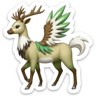 Stantler-Silvally-Skiddo-Mudbray-Amaura-Virizion-fusion-creature-hybrid (full body) sticker