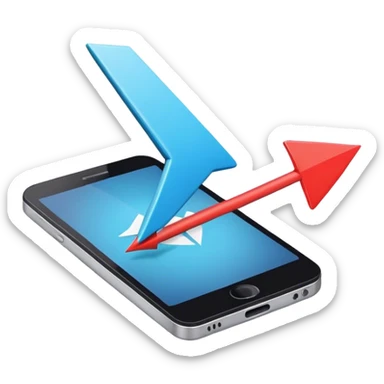 mobile phone and arrow sticker