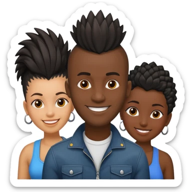 Black man with  Mohawk with black women  sticker