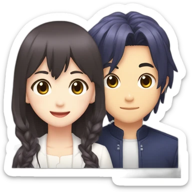 Ayano Aishi and Taro Yamada sticker