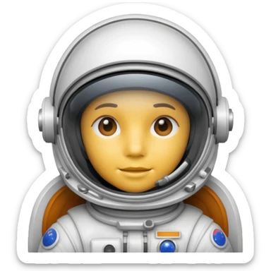 Astronaut helmet with White fiberglass material with subtle panel lines. sticker