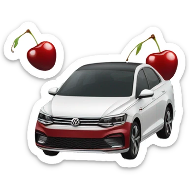 Volkswagen Virtus car with red cherry colour dual tone with white top sticker