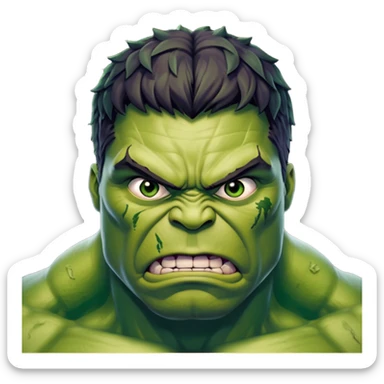 Hulk  angry wihtout crown   from Games of throne character face only front face sticker