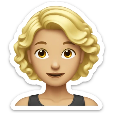 girl with blonde hair combing her hair sticker