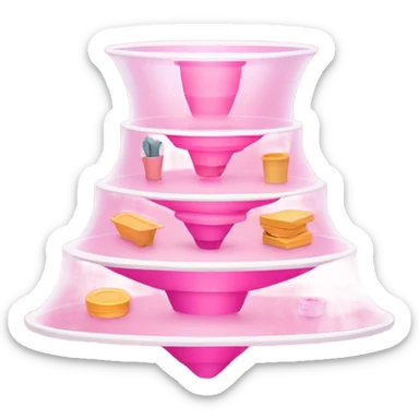 pink color sales funnel sticker