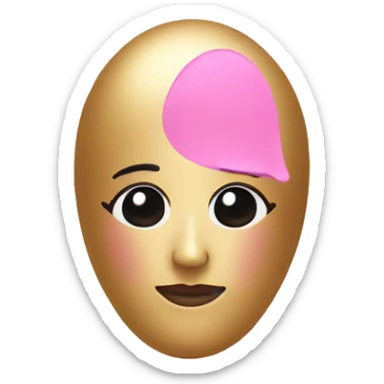 pink and gold beauty blender no face sticker