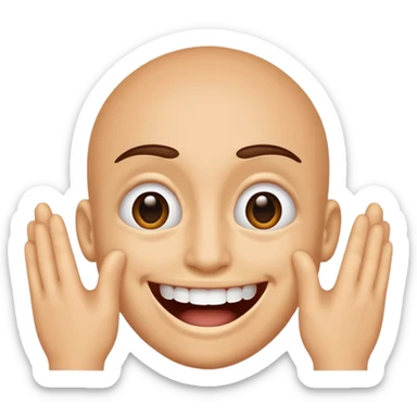 I want an overly excited face that says “I am so excited, I cannot contain. With eyes tightly squeezed closed together and a big grin emoji. With no  eyes  sticker