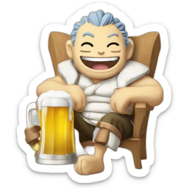 Happy de fairy tail qui tien une biere sticker