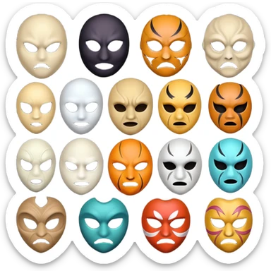 Artistic scary masks sticker