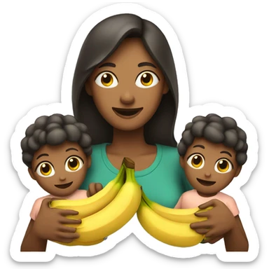 A mother with two bananas in her hands sticker