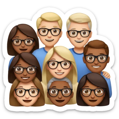 Generate a realistic emoji of someone a group of smart people sticker