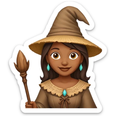 Bruja en escoba sticker
