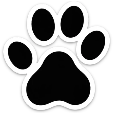 Black outline dog paw print sticker