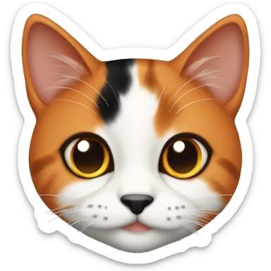 orange and black calico cat sticker