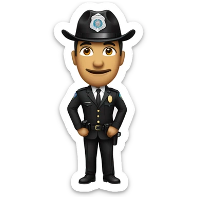 Hawaiian 1899 style western police commissioner with a black suit and tie  sticker