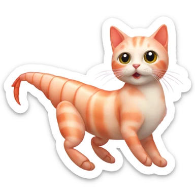 Shrimp cat sticker