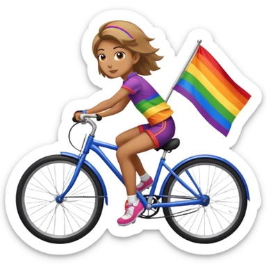 Bike lgbt girl  sticker