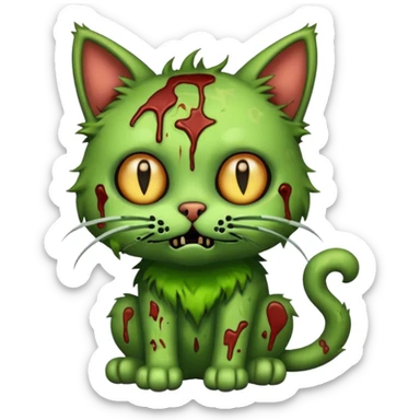 cute zombie cat sticker