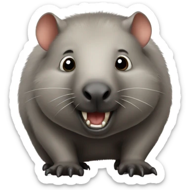 Wombat at a party sticker