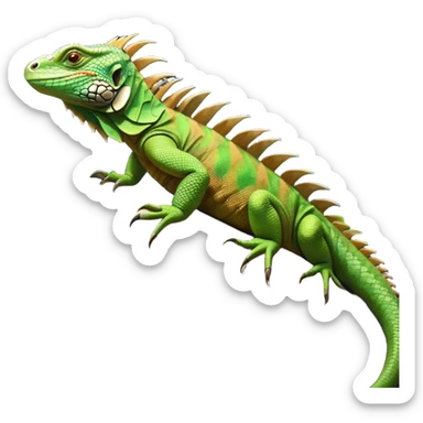 cinematic-iguana-realistic-full-body-basking-emoji,-long-scaly-body-stretched-out-on-a-sunlit-rock,-spiny-ridge-running-down-its-back,-textured-green-and-brown-skin-dappled-with-light,-sharp-intelligent-eyes-studying-the-surroundings,-long-tail-draped-over-the-stone,-simplified-yet-realistic-focused-features,-highly-detailed,-glowing-with-a-warm-tropical-glow

 sticker