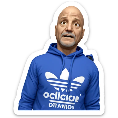 bald man in a hoodie sticker