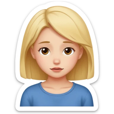 girl getting shy because she has crush on boy sticker