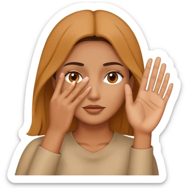 Baddie with hi and hand covering face sticker