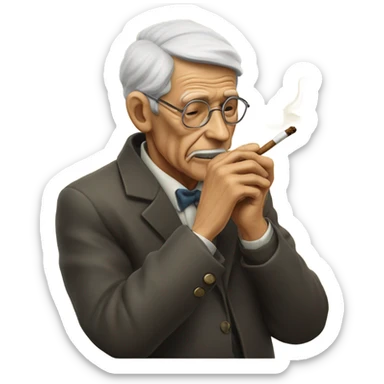 anciano con un cigarro sticker