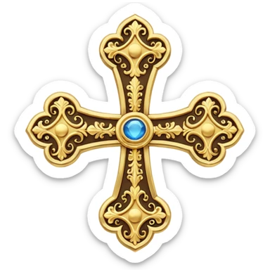 Eastern Orthodox cross. Transparent bakgrundl. sticker