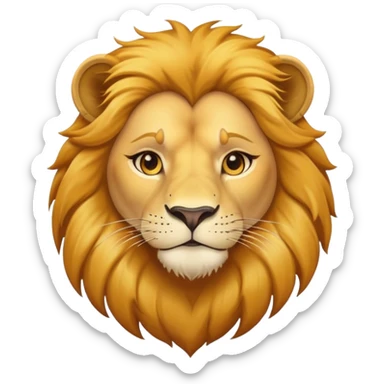 confident female lion head and shoulders sticker