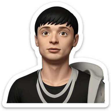 boy in black shirt sticker