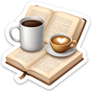 Book and coffee cozy aesthetic  sticker