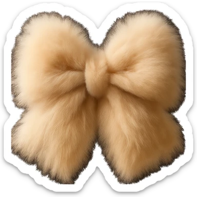 Make the fluffy bow even fluffier with extra soft and voluminous texture. Keep no background. The style should maintain the original look of the bow. sticker
