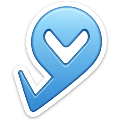 Blue tick mark sticker