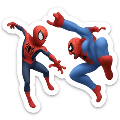 Spiderman fighting with parrot who is gray sticker