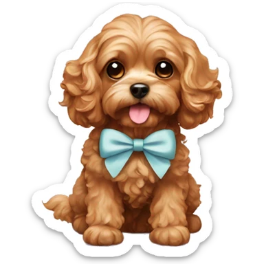 Cavapoo with bow sticker