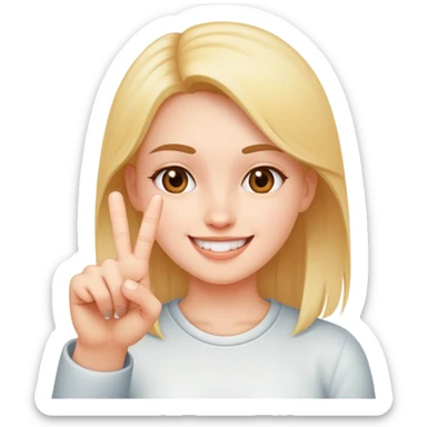 Happy girl holing up the middle finger  sticker