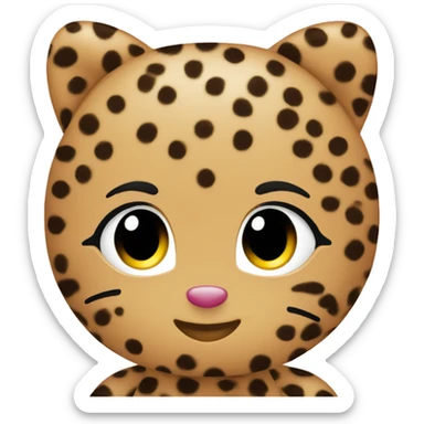 hello kitty wearing cheetah print  sticker