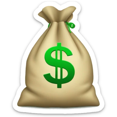 Money bag with green dollar sign sticker