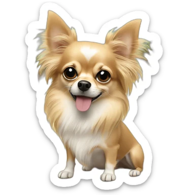 Long hair sand chihuahua in hollywood sticker