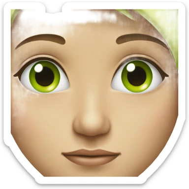 Green side eyes sticker