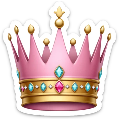 white and pink crown sticker
