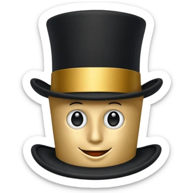 top hat with "$" print sticker