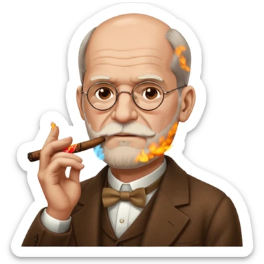 freud fumando un abano sticker