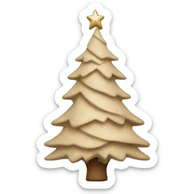 Beige Christmas tree sticker