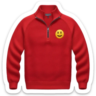 red knitted quarter zip sticker