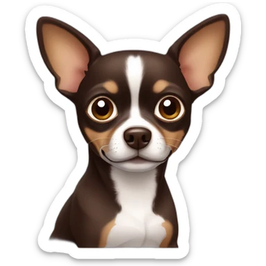 Dark Brown chihuahua tong sticker